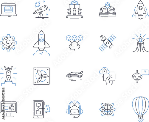 Genetics line icons collection. DNA, Chromosomes, Genes, Alleles, Mutation, Phenotype, Genotype vector and linear illustration. Trait,Heredity,Genetic outline signs set