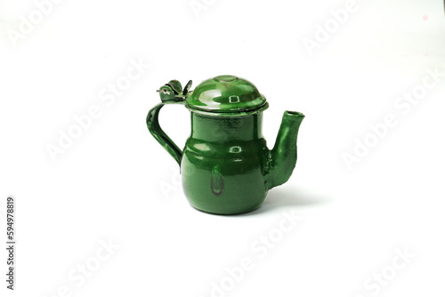 chanak (tea pot) famous indian tea pot on white background  photo