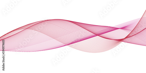 Abstract red waves on white background. Electronic color waves. Vector illustration. Banner, poster design.