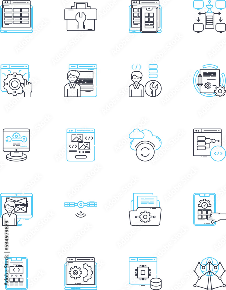 Personal enrichment linear icons set. Growth, Learning, Self-improvement, Education, Development, Empowerment, Achievement line vector and concept signs. Inspiration,Wisdom,Motivation outline