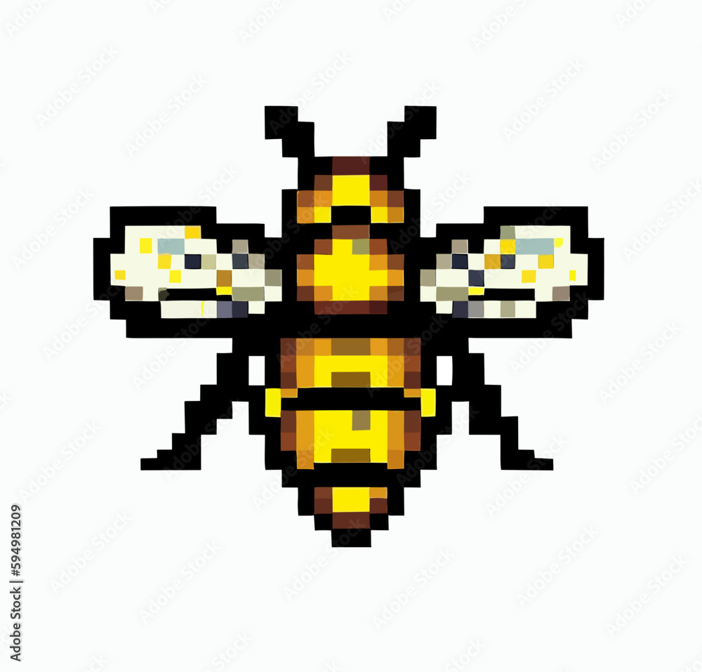 Obraz premium Bee pixel art
