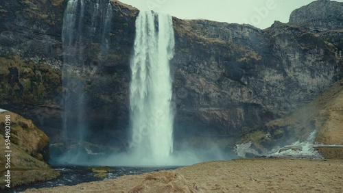Beautiful Waterfall in Iceland in Slowmotion