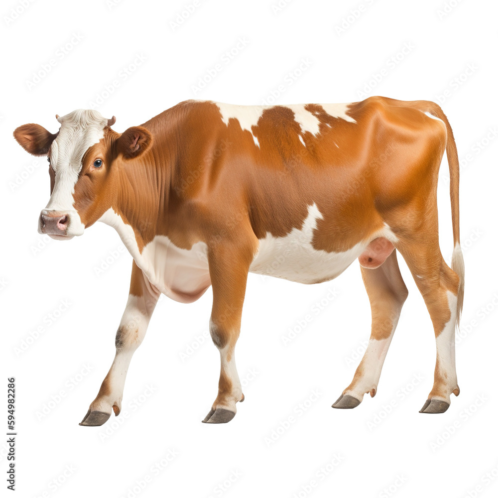 Ayrshire cow isolated on white