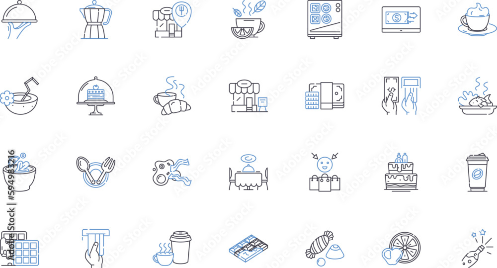 Snack bar line icons collection. Nuts, Chips, Candy, Trail mix, Pretzels, Protein bars, Granola vector and linear illustration. Energy drinks,Beverages,Wraps outline signs set Snack bar line icons collection. Nuts, Chips, Candy, Trail mix, Pretzels, Protein bars, Granola vector and linear illustration. Energy drinks,Beverages,Wraps outline signs set