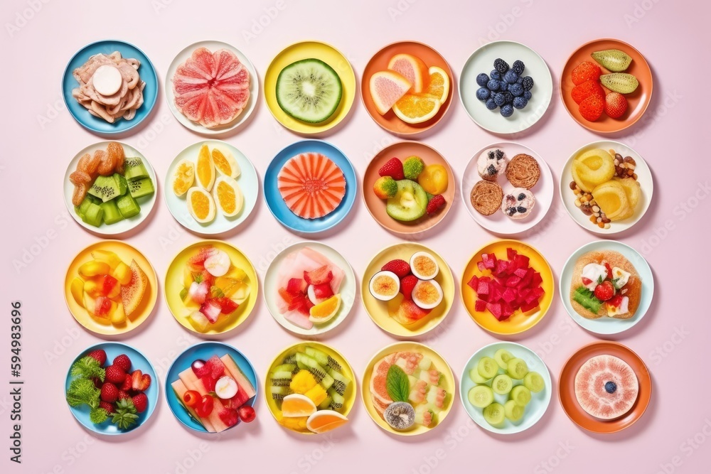 colorful spread of various dishes and cuisine. Generative AI colorful spread of various dishes and cuisine. Generative AI