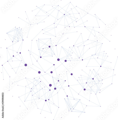 Abstract polygonal communication network, technology wireframe, connected lines and dots, globe model background 
