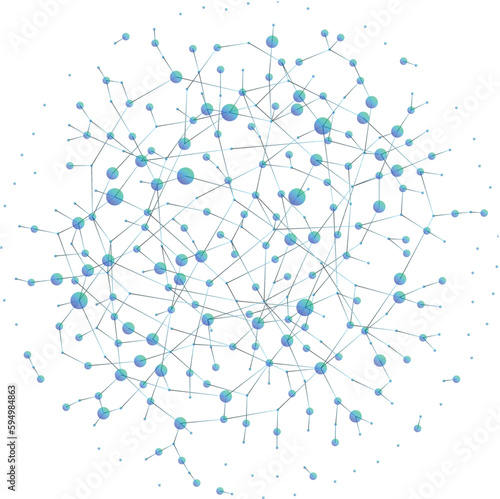 Abstract polygonal communication network, technology wireframe, connected lines and dots, blue gradient globe model background 