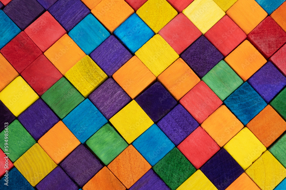 Abstract colorful wood square texture for backdrop