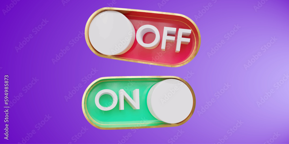Fototapeta premium button on off power 3d vector 