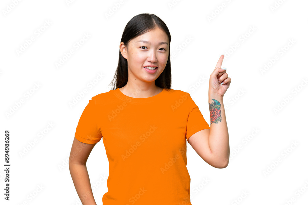 Young Asian woman over isolated background showing thumb down with negative expression Young Asian woman over isolated background showing thumb down with negative expression