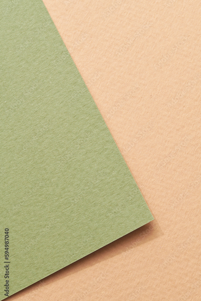 Rough kraft paper background, paper texture beige green colors. Mockup with copy space for text Rough kraft paper background, paper texture beige green colors. Mockup with copy space for text