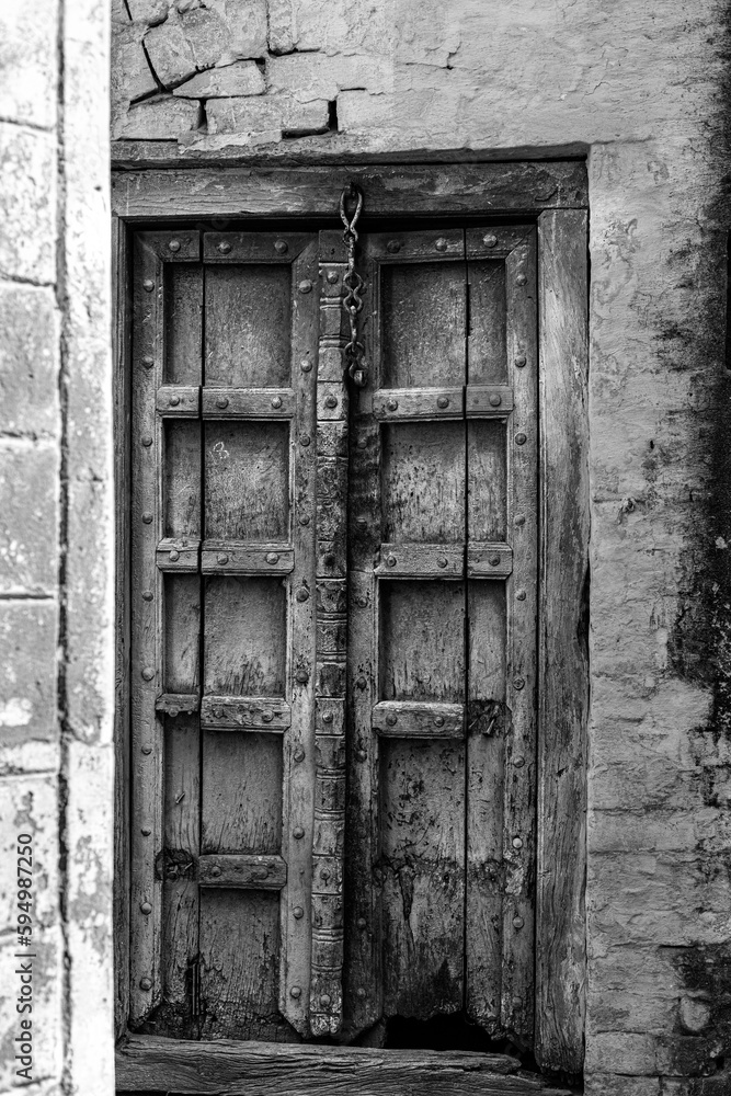 old wooden door in house old wooden door in house