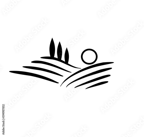 vineyard vector illustration rural landscape	