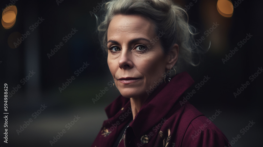 Portrait of senior woman with gray hair, Generative Ai illustration Portrait of senior woman with gray hair, Generative Ai illustration
