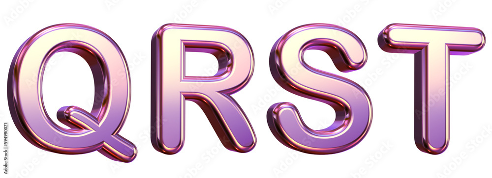 3d letters Q, R, S, T 3d letters Q, R, S, T