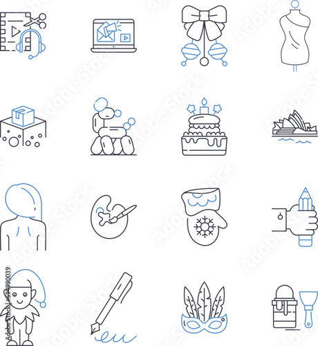 Travel adventures line icons collection. Exploration, Wanderlust, Adventure, Discovery, Trekking, Journey, Expedition vector and linear illustration. Excursion,Safari,Pilgrimage outline signs set