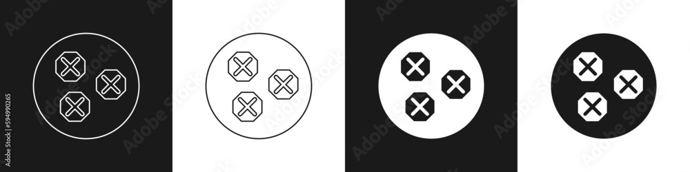 Set Wonton icon isolated on black and white background. Chinese food. Vector Set Wonton icon isolated on black and white background. Chinese food. Vector