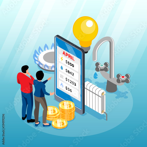 Public Utilities Isometric Background