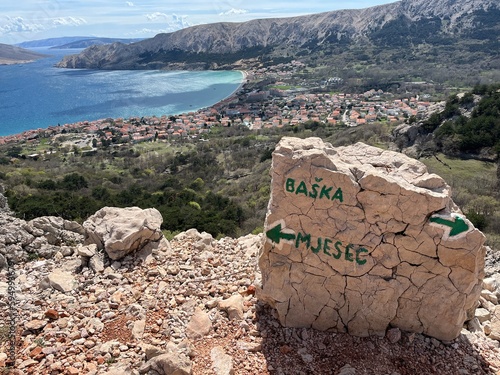 Hiking trails and landscape around Baska, Krk island, Croatia