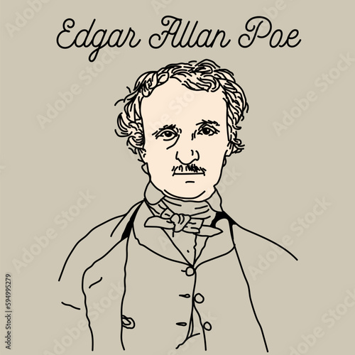 Edgar Allan Poe was an American writer, poet, essayist, literary critic and editor, a representative of American Romanticism. Vector