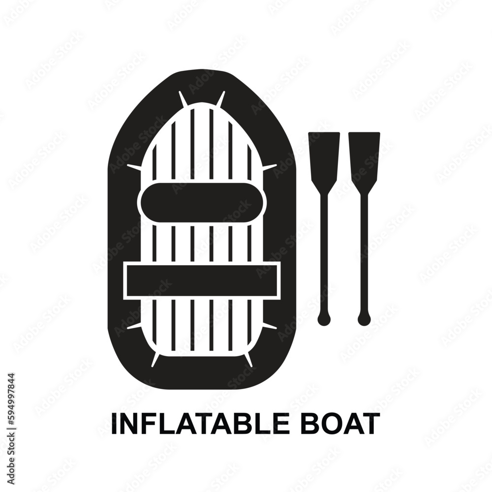 Inflatable boat icon isolated on white background vector illustration. Inflatable boat icon isolated on white background vector illustration.