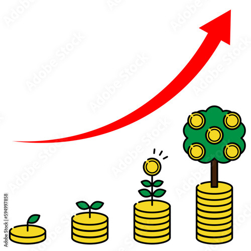 投資などでお金が育っていくイメージ