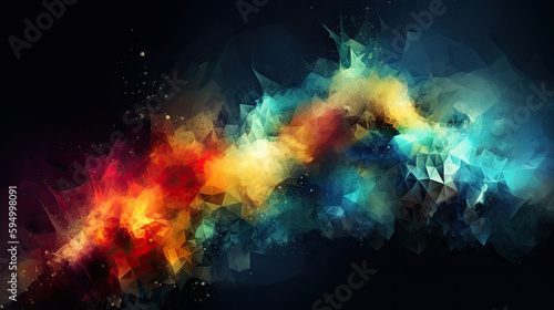 Nebula, galaxy, in space, big bang, abstract desktop background, made with Generative AI