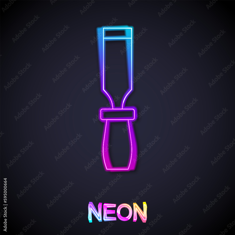 Glowing neon line Rasp metal file icon isolated on black background. Rasp for working with wood and metal. Tool for workbench, workshop. Vector Glowing neon line Rasp metal file icon isolated on black background. Rasp for working with wood and metal. Tool for workbench, workshop. Vector
