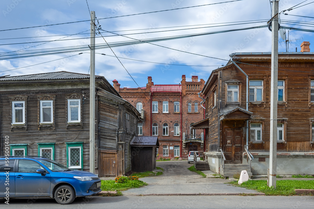 Tomsk, wooden apartment buildings