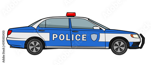 Police car - vector stock illustration.