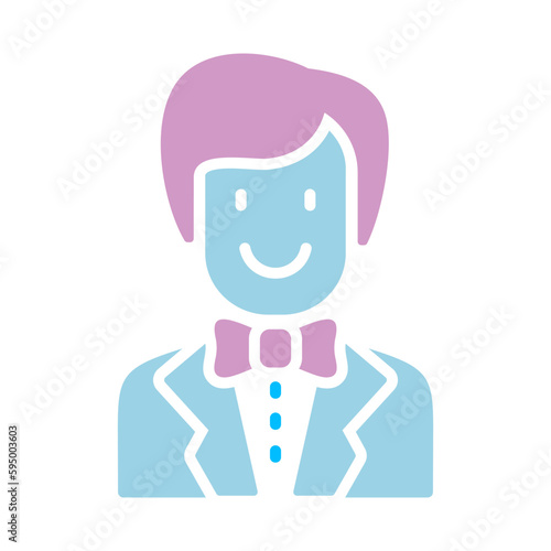 Groom, bridegroom, fiance man in costume icon
