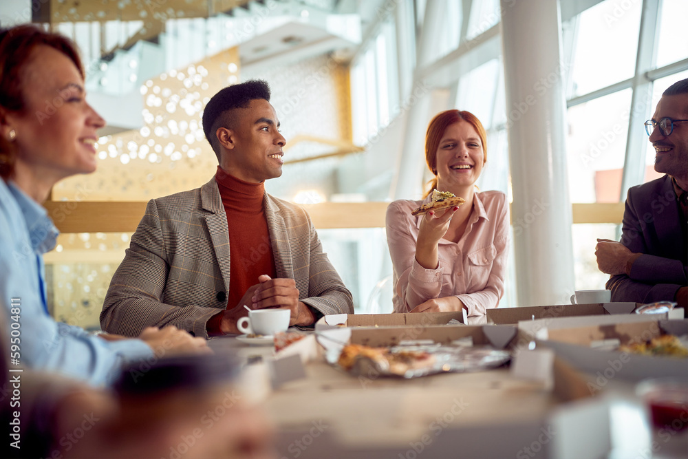 group of business people in restaurant lunch and talks group of business people in restaurant lunch and talks