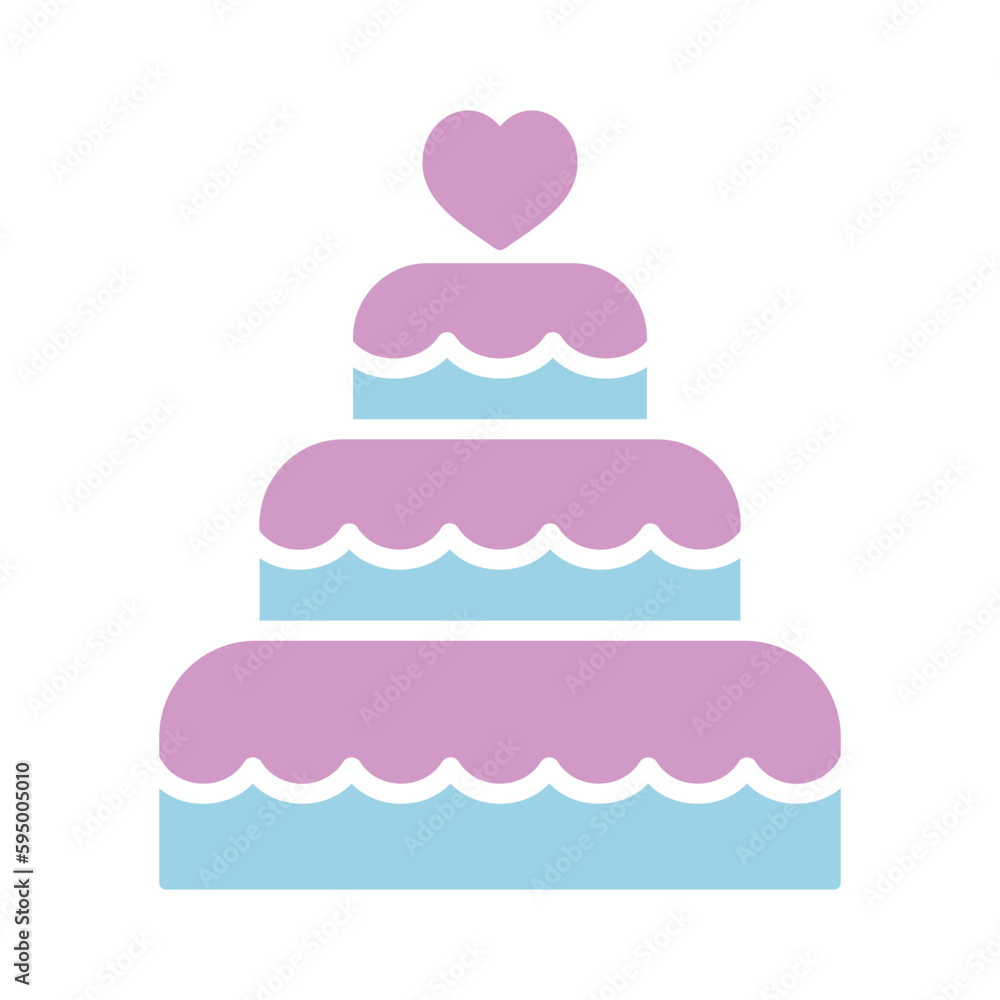 Stacked wedding cake dessert with heart topper Stacked wedding cake dessert with heart topper