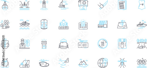 Gaming recreation linear icons set. Adventure, Action, Fantasy, Virtual, Entertainment, Challenge, Strategy line vector and concept signs. Shooter,Roleplay,Multiplayer outline illustrations
