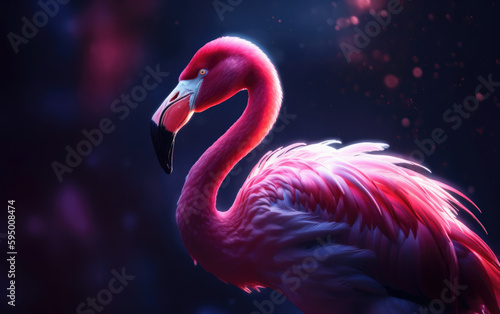 Flamingo created with Generative AI Technology, ai, generative