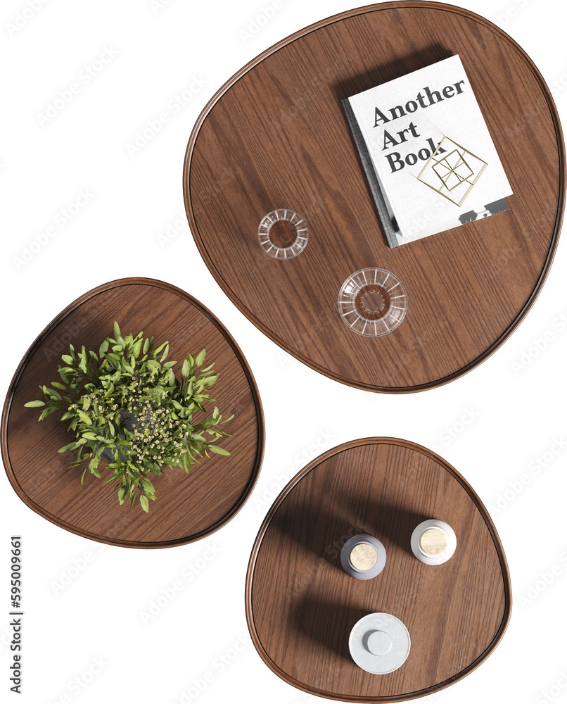 Top view of coffee table set Top view of coffee table set