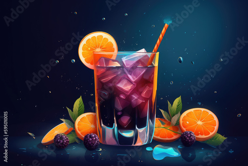 Wallpaper Mural Cocktail background wallpaper, generative ai Torontodigital.ca