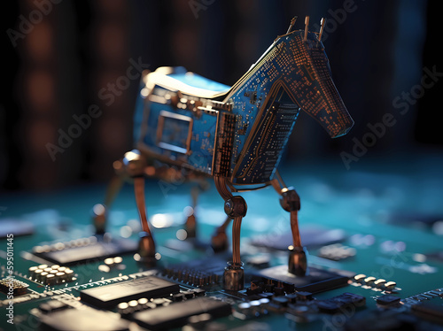 trojan horse infected a computer system photo