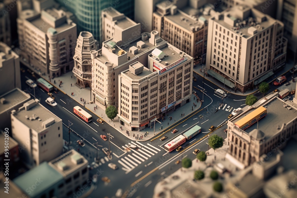 Miniature city. São Paulo. Avenues. Generative AI.