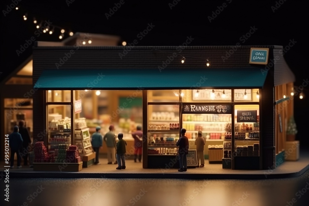 Miniature concept. Grocery store, shopping, concept.