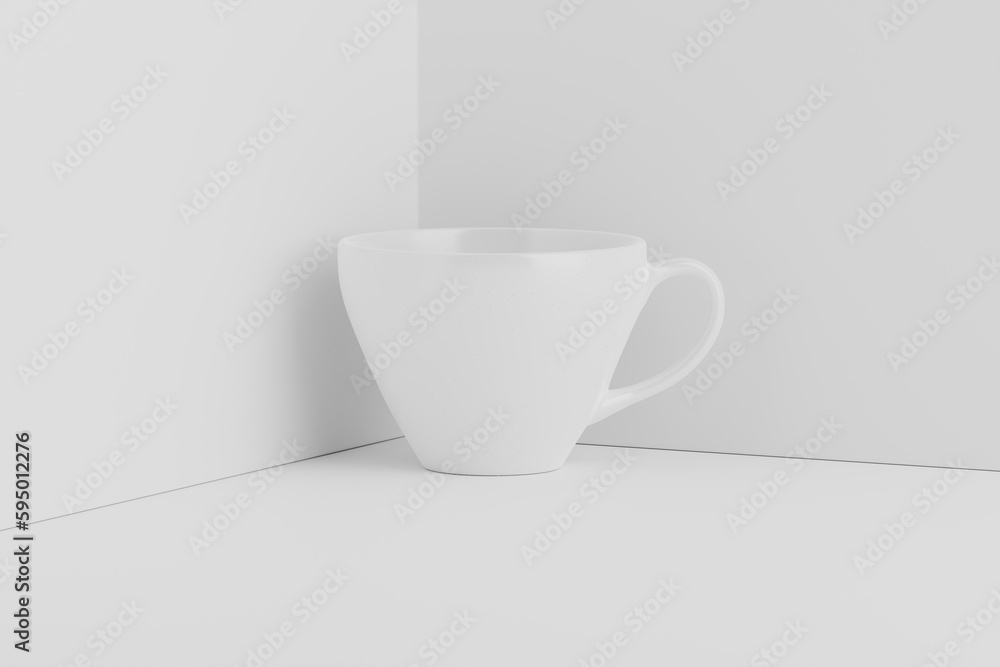 Ceramic Mug Cup For Coffee Tea White Blank 3D Rendering Mockup Ceramic Mug Cup For Coffee Tea White Blank 3D Rendering Mockup