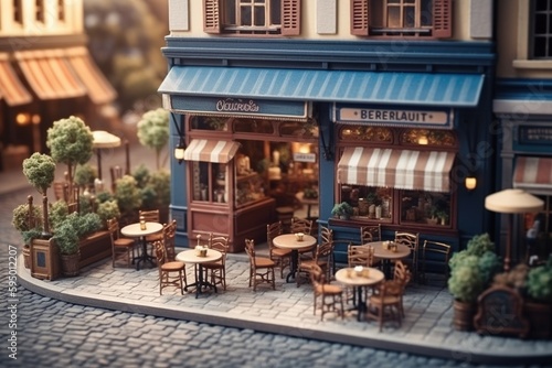 Miniature concept. French restaurante, caffe.  © colacino.art
