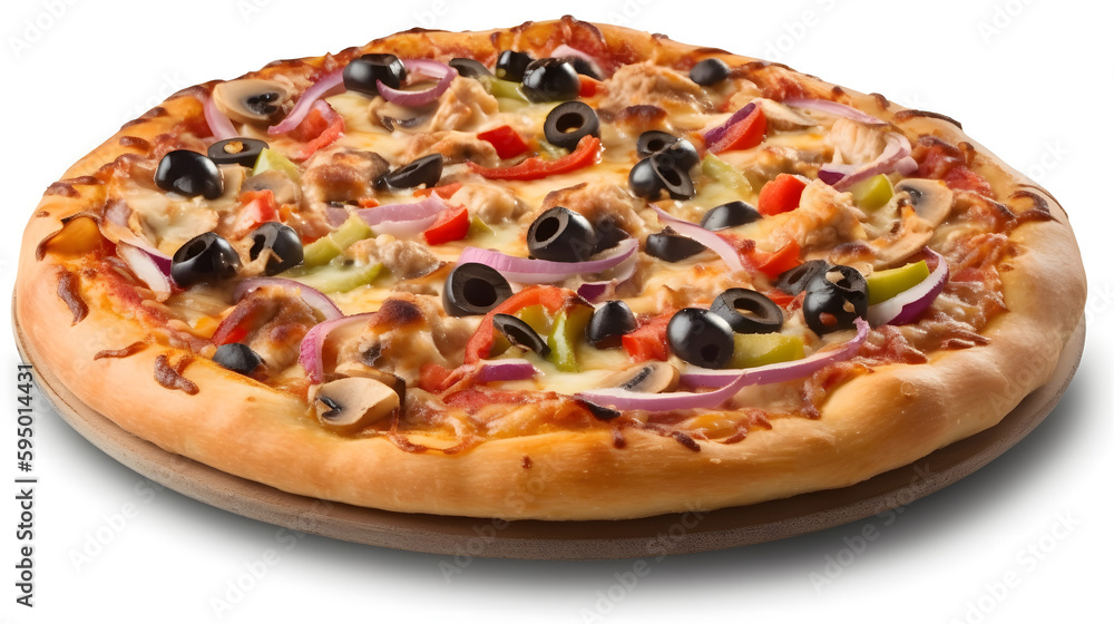 delicious and tasty pizza, isolated, generated by ai