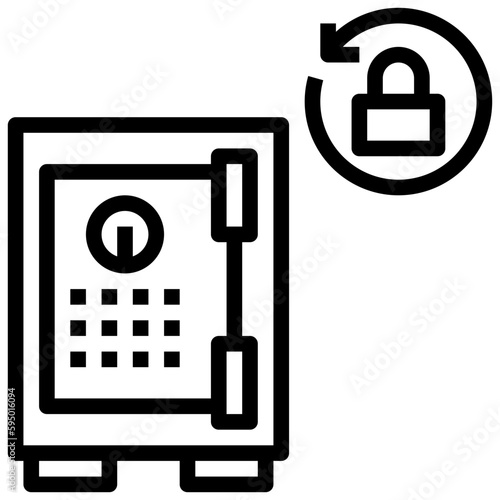 safe box line icon,linear,outline,graphic,illustration