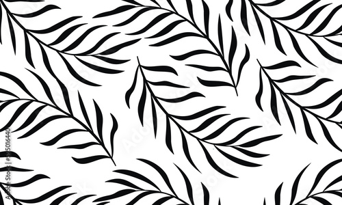 Tropical pattern with beautiful black twigs and leaves. 