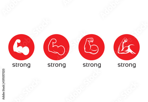 Bicep, arm, strong hand icon cartoon hand drawn vector illustration sketch