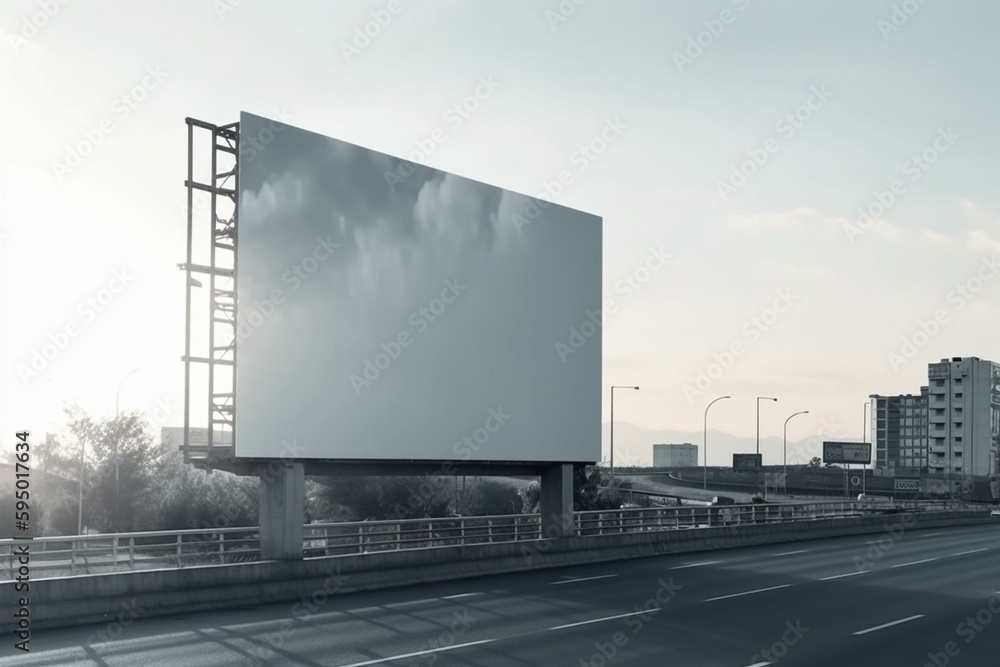billboard mockup außenwerbung blank weiß. Generative AI
