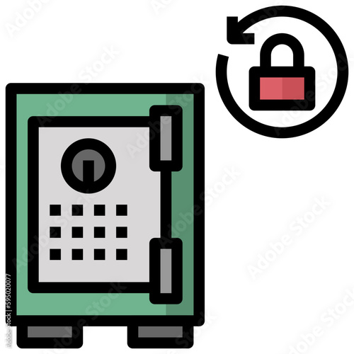 safe box line icon,linear,outline,graphic,illustration