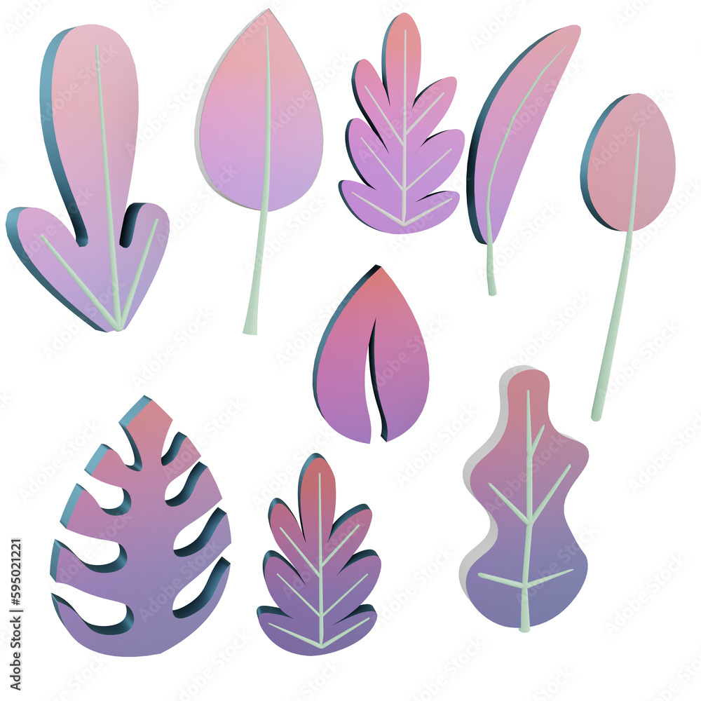 3d render of plant with chrome-gradient effect 3d render of plant with chrome-gradient effect