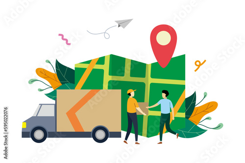 illustration of people working in office